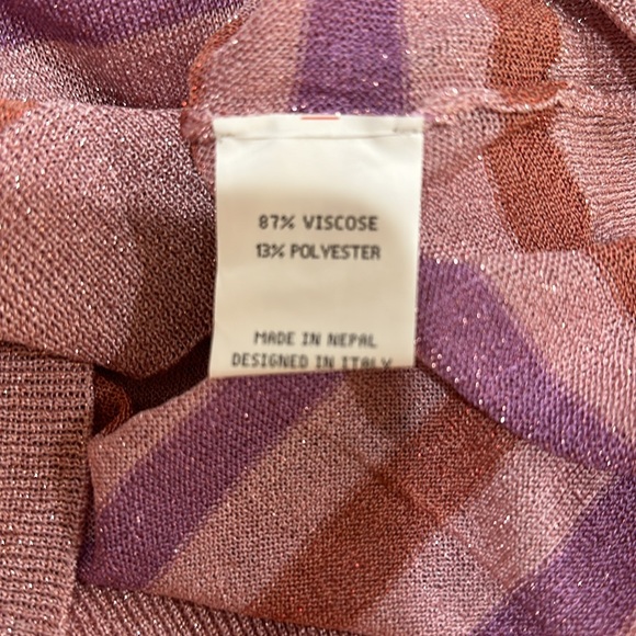 Happy Sheep NWT size Medium long sleeve lilac-copper stripes - Picture 6 of 7